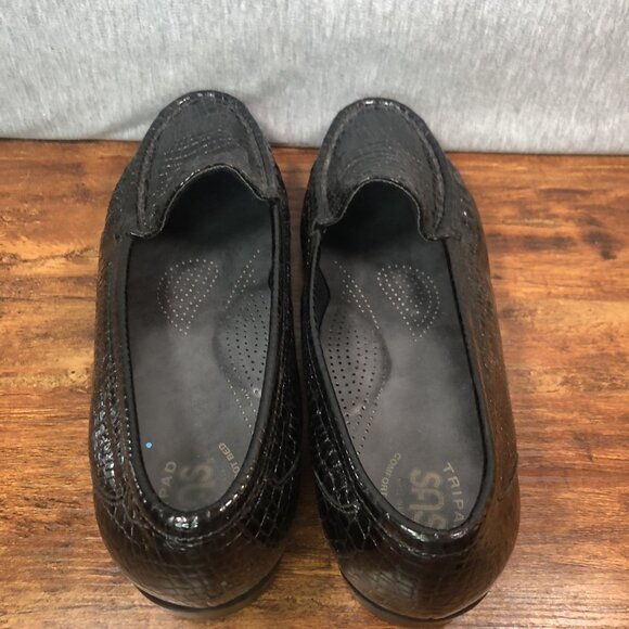 SAS Simplify Loafers Shoes Women's Size 9.5 W Wide Black Patent Leather Croc - Picture 4 of 11